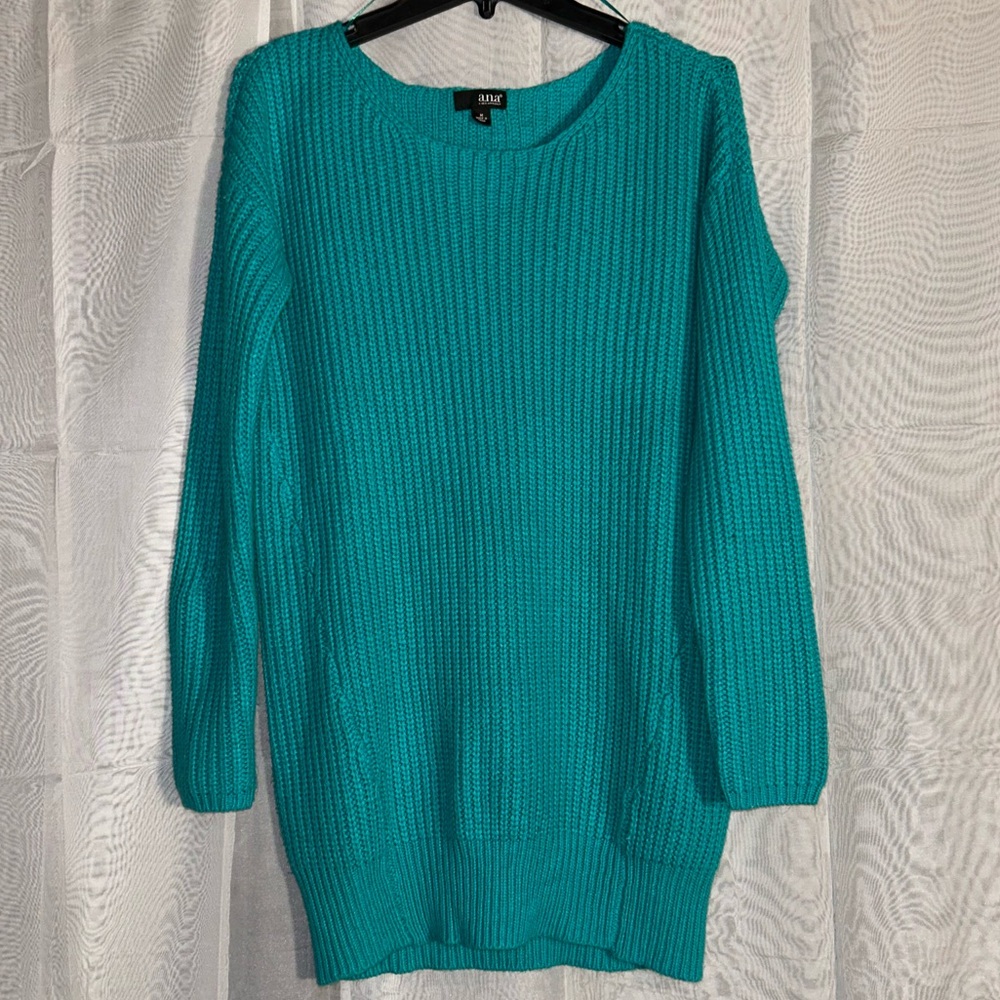 M - Women's Sweater Dress - Teal